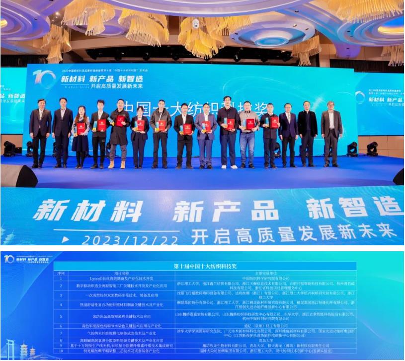 凝聚創(chuàng)新力量，共促成果轉(zhuǎn)化，2023中國(guó)紡織科技成果對(duì)接峰會(huì)暨第十屆“中國(guó)十大紡織科技”發(fā)布會(huì)成功舉辦